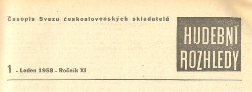 Hudební rozhledy :časopis pro hudební kulturu