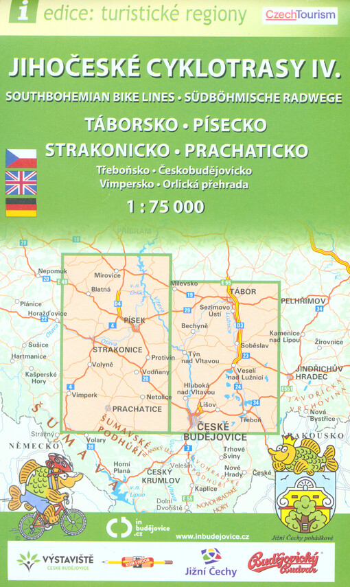 Jihočeské cyklotrasy IV. = Southbohemian bike lines = Südböhmische Radwege : Táborsko, Písecko, Strakonicko, Prachaticko : Třeboňsko, Českobudějovicko, Vimpersko, Orlická přehrada 1:50 000