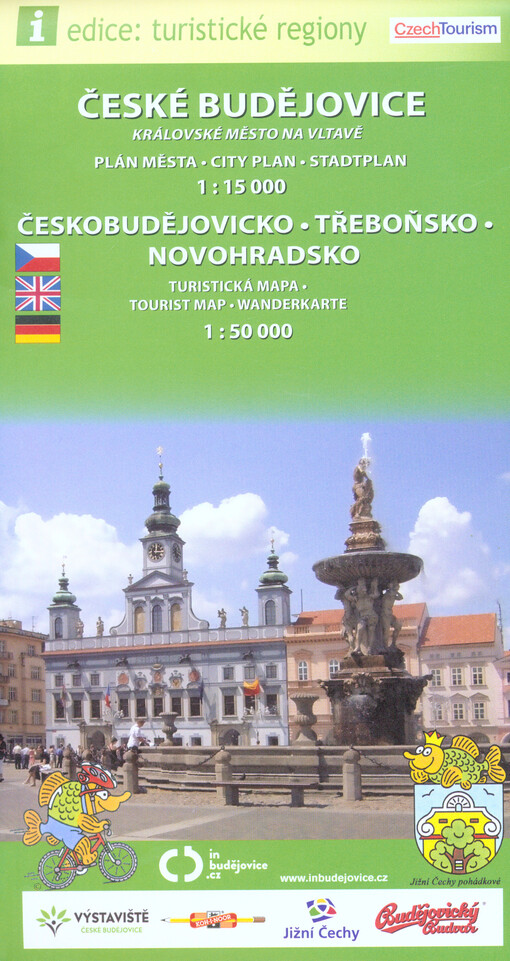 České Budějovice : královské město na Vltavě : plán města 1 : 15 000 ; Českobudějovicko, Třeboňsko, Novohradsko : turistická mapa 1 : 50 000