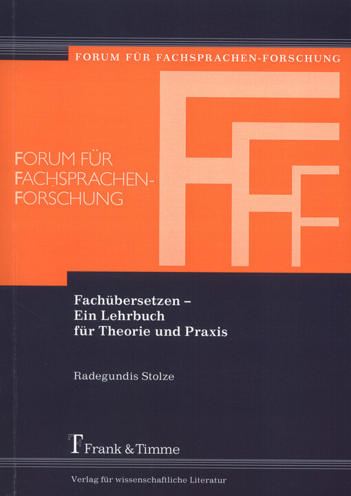 Fachübersetzen - ein Lehrbuch für Theorie und Praxis