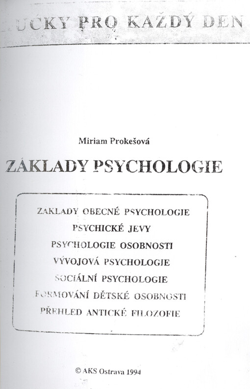 Základy psychologie