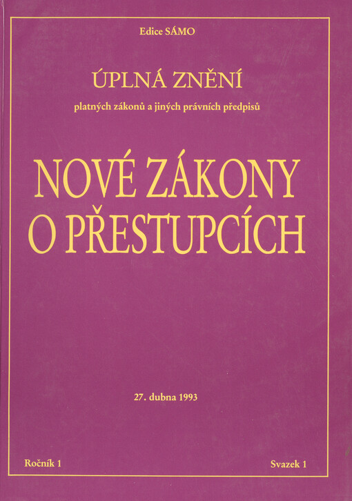 Nové zákony o přestupcích : pozn. vydání