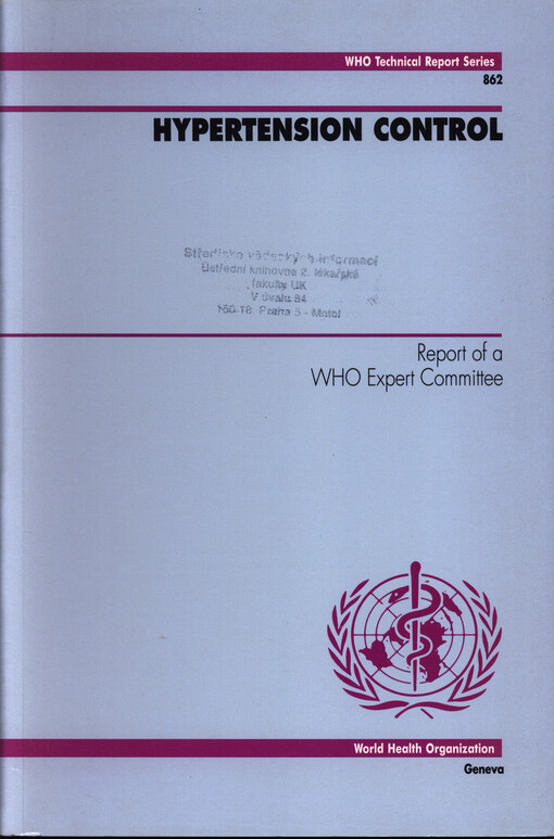 Hypertension control : report of a WHO Expert Committee