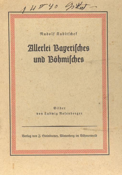 Allerlei Bayerisches und Böhmisches :Volkskundliche Aufsätze