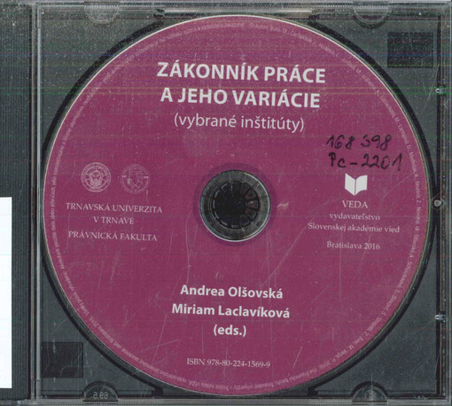 Zákonník práce a jeho možné variácie : (vybrané inštitúty)