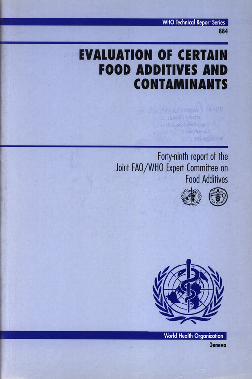 Evaluation of certain food additives and contaminants : forty-ninth report of the joint FAO/WHO expert committee on food additives