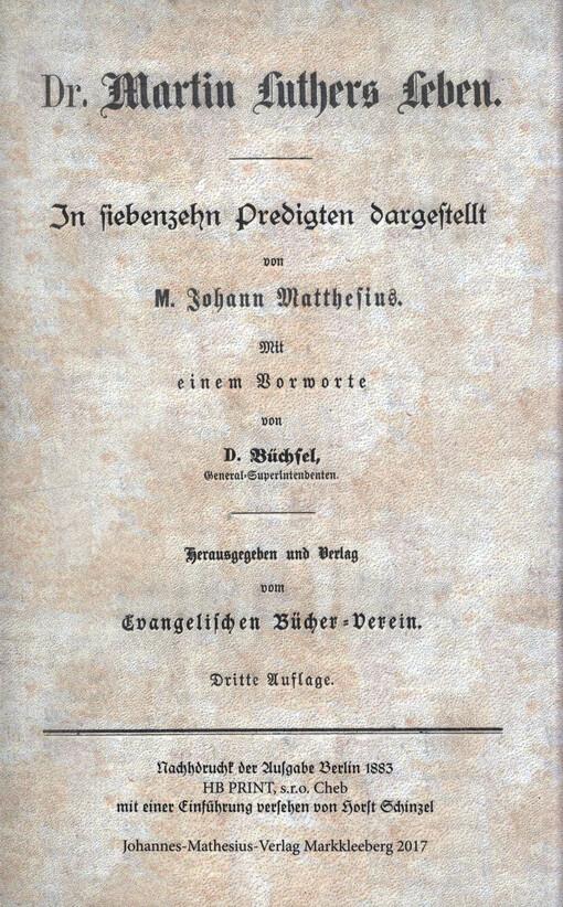 Dr. Martin Luthers Leben : in siebenzehn Predigten dargestellt