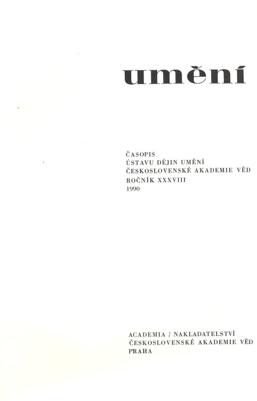 Umění : časopis Kabinetu pro theorii a dějiny umění Československé akademie věd