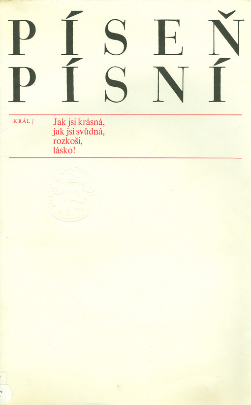 Píseň písní :scénická skladba o čtyřech zpěvech