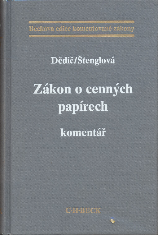 Zákon o cenných papírech: komentář