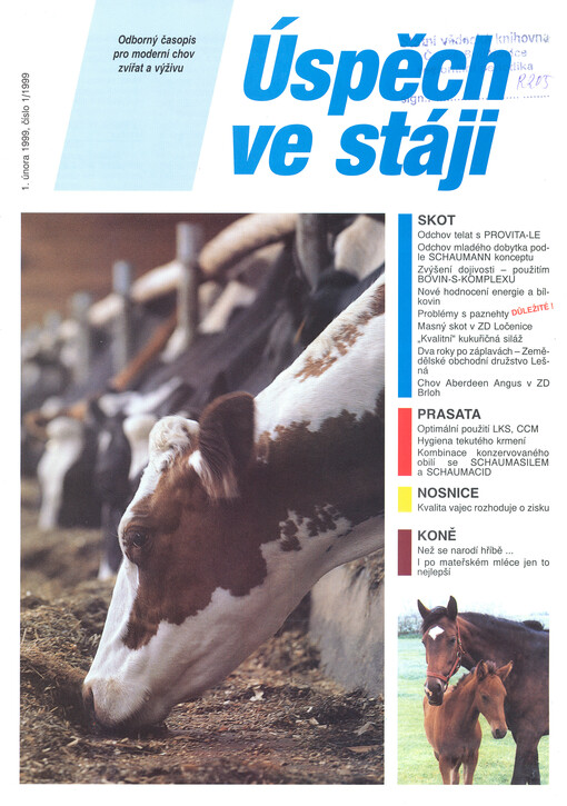 Úspěch ve stáji : odborný časopis pro moderní chov zvířat a výživu
