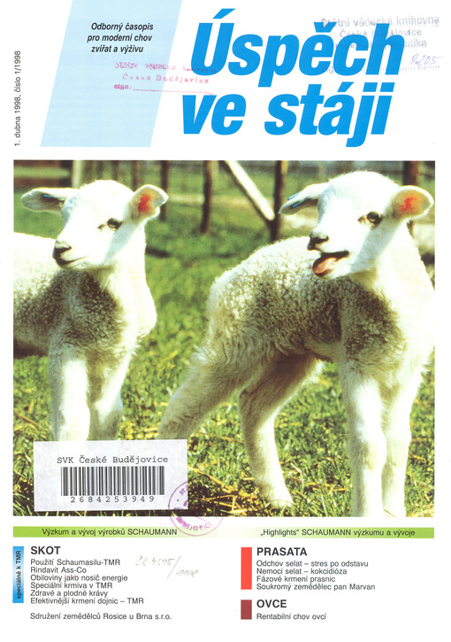 Úspěch ve stáji : odborný časopis pro moderní chov zvířat a výživu