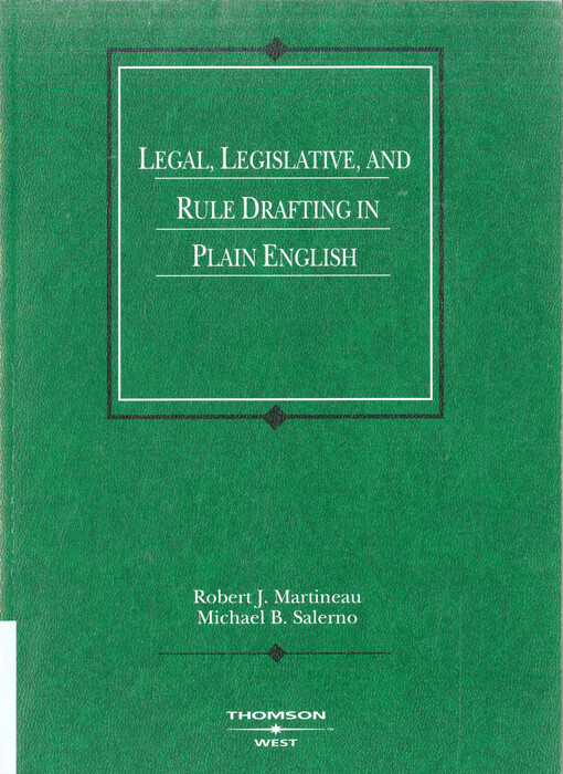 Legal, legislative, and rule drafting in plain English