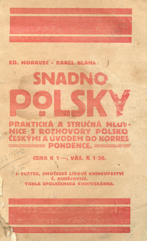 Praktická a stručná mluvnice jazyka polského s rozhovory polsko-českými a úvodem do korespondence