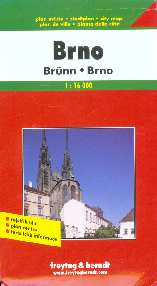 BrnoBrünn : plán města 1:16^000 : rejstřík ulic, plán centra, turistické informace