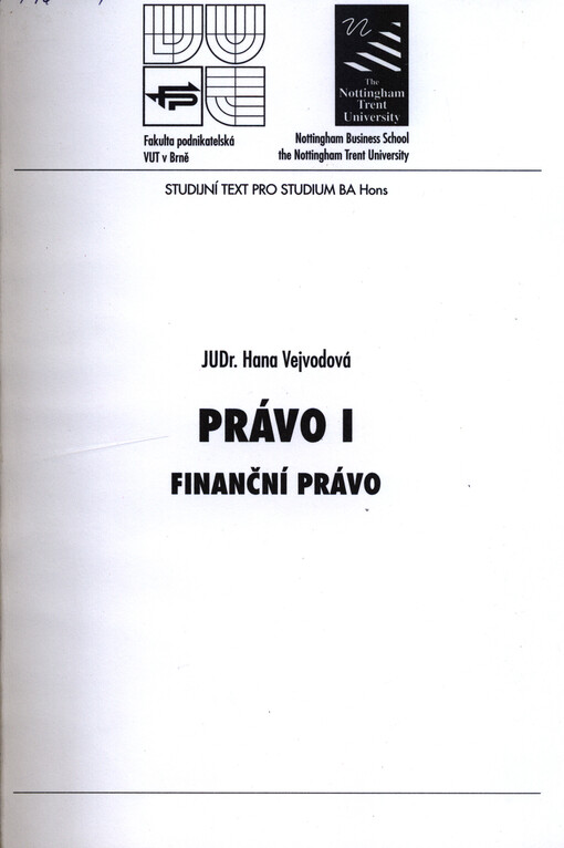 Právo I: finanční právo