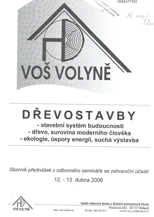 Dřevostavby ... = Constructions en bois = Holzbauten = Wood structures