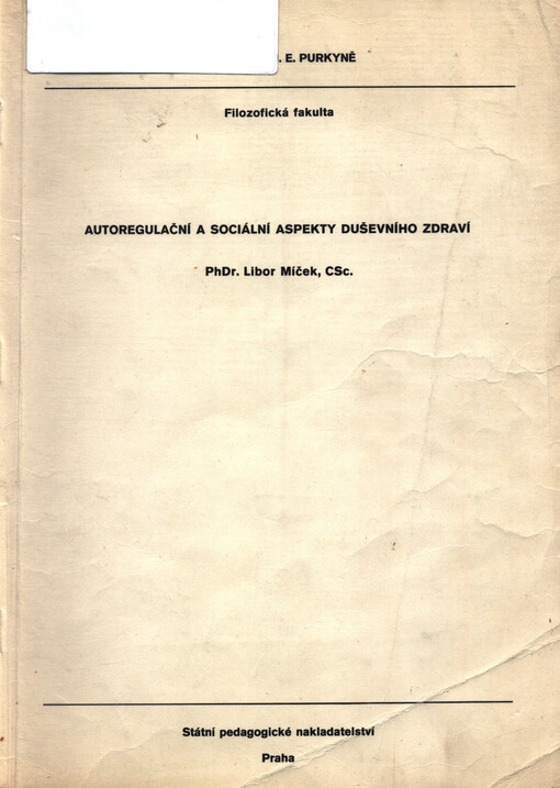 Autoregulační a sociální aspekty duševního zdraví