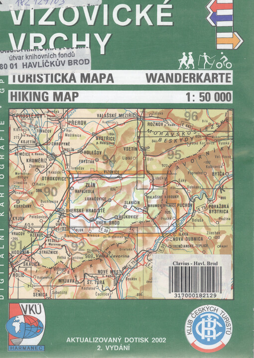 Vizovické vrchy : turistická mapa : 1 : 50 000