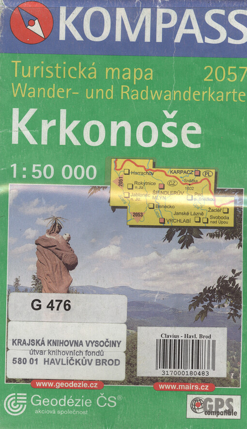 Krkonoše turistická mapa