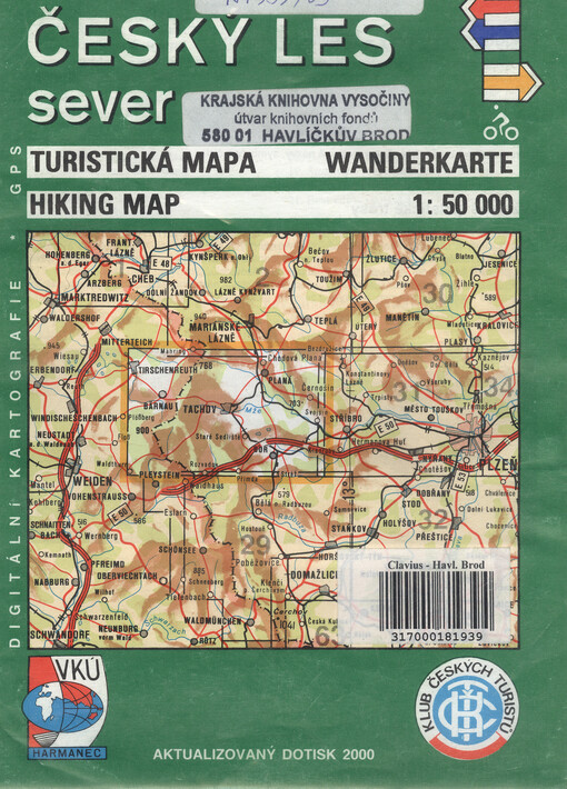 Český les - sever turistická mapa 1:50^000
