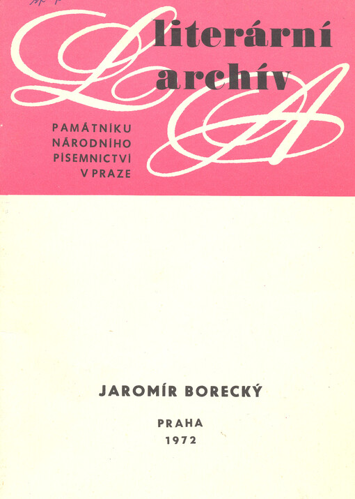 Jaromír Borecký (1869-1951) :Lit. pozůstalost