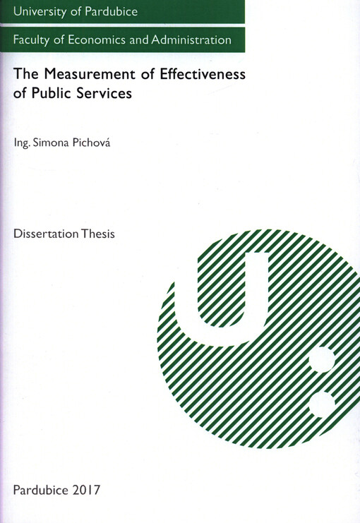 The measurement of effectiveness of public services : dissertation thesis