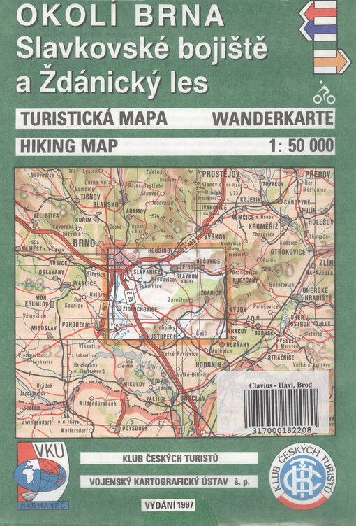 Okolí Brna Slavkovské bojiště a Ždánický les : turistická mapa