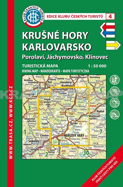 Krušné hory, Karlovarsko Porolaví, Jáchymovsko, Klínovec : turistická mapa 1:50^000