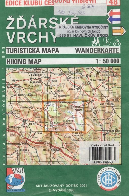 Žďárské vrchy turistická mapa 1:50^000