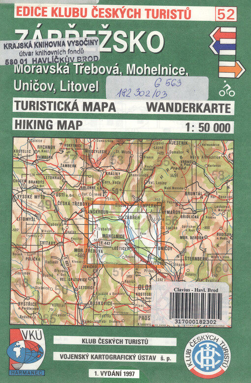 Zábřežsko Moravská Třebová, Mohelnice, Uničov, Litovel : turistická mapa