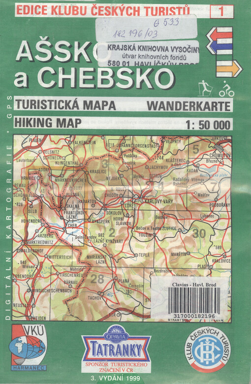 Ašsko a Chebskoturistická mapa 1:50^000