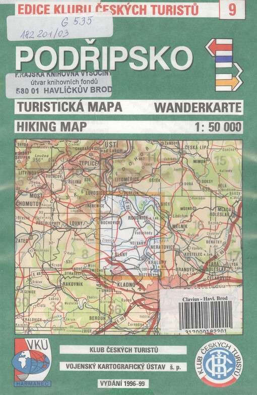 Podřipsko turistická mapa