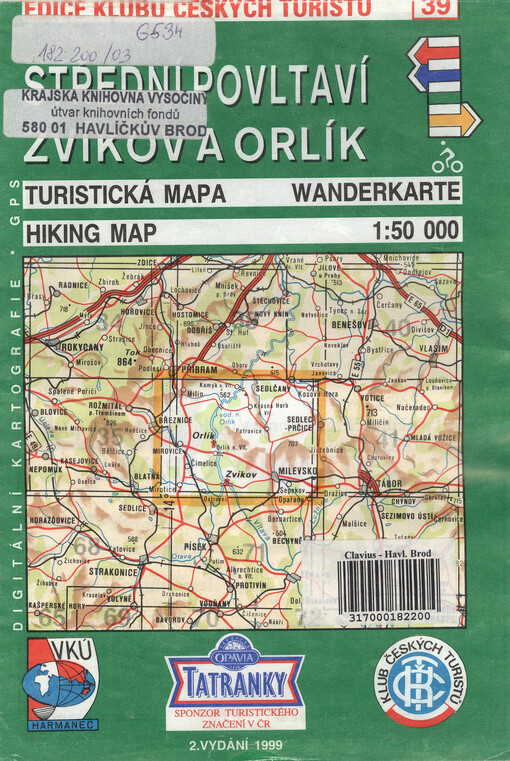 Střední Povltaví, Zvíkov a Orlíkturistická mapa 1:50^000