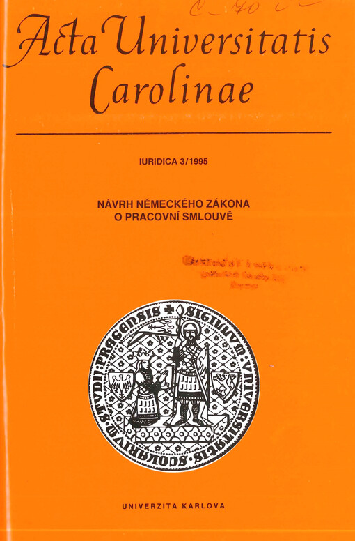 Acta Universitatis Carolinae. Iuridica