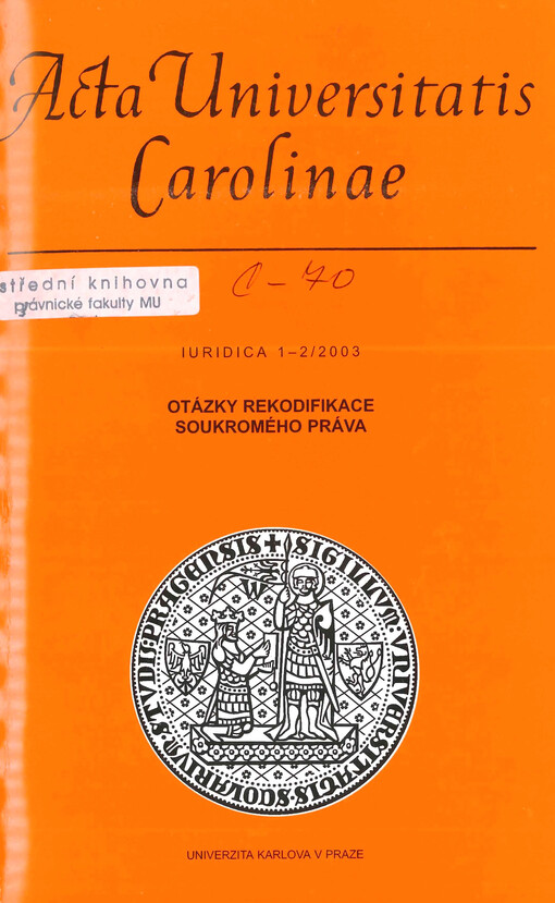 Acta Universitatis Carolinae. Iuridica