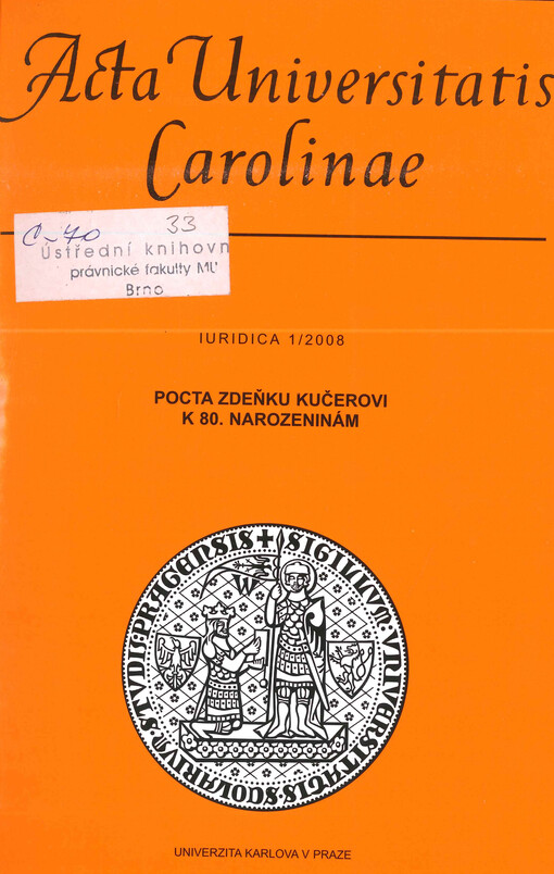 Acta Universitatis Carolinae. Iuridica