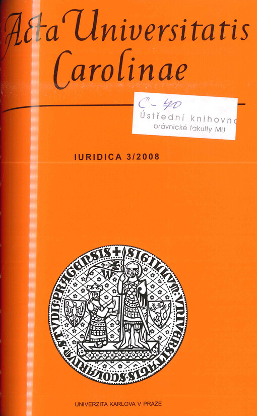 Acta Universitatis Carolinae. Iuridica