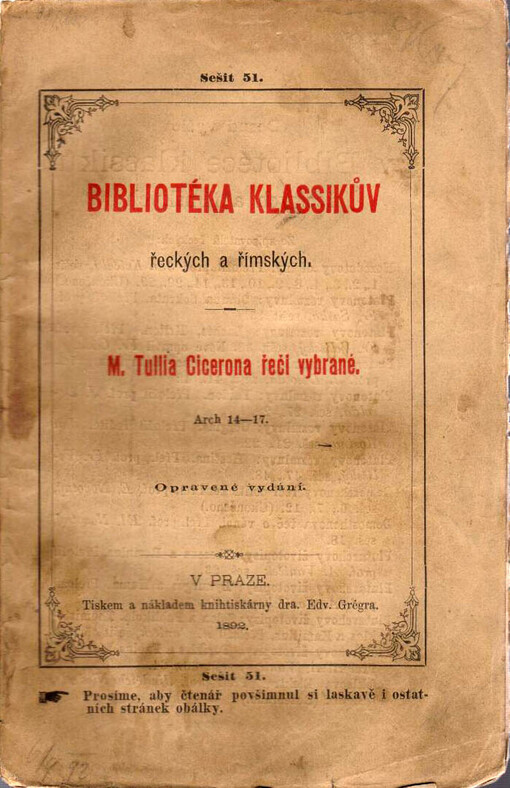 Ciceronova řeč o velitelství Gnaea Pompeia, čili, Za návrh Maniliův /