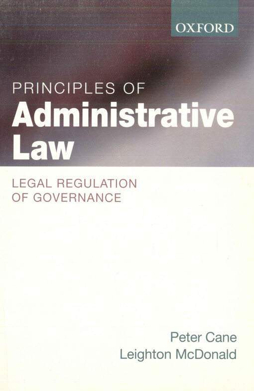 Principles of administrative law : legal regulation of governance