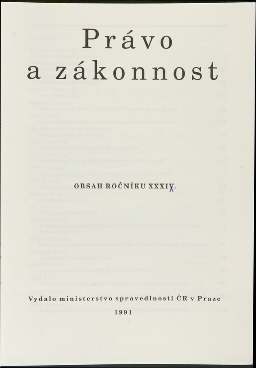 Právo a zákonnost : časopis pro právní praxi