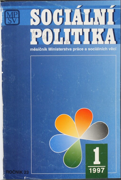 Sociální politika :měsíčník Ministerstva práce a sociálních věcí