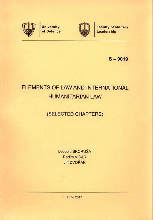 Elements of law and international humanitarian law : (selected chapters)