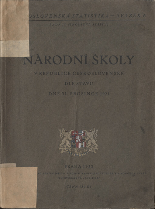 Národní školy v republice Československé dle stavu dne 31. prosince 1921