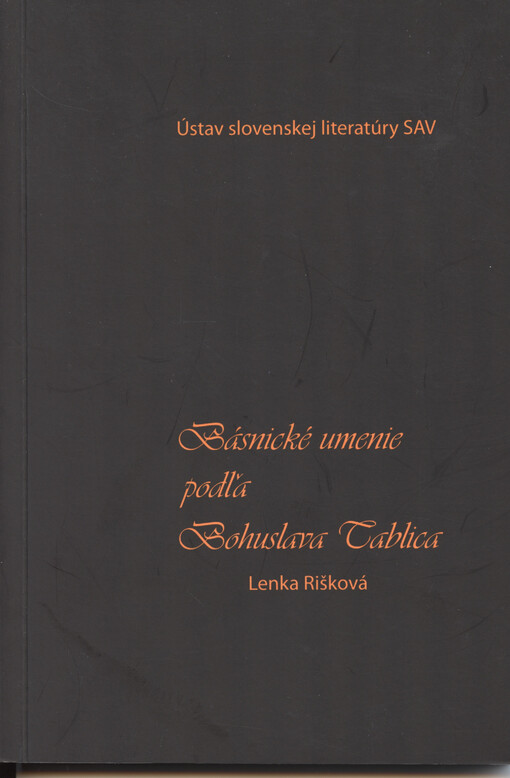 Básnické umenie podľa Bohuslava Tablica
