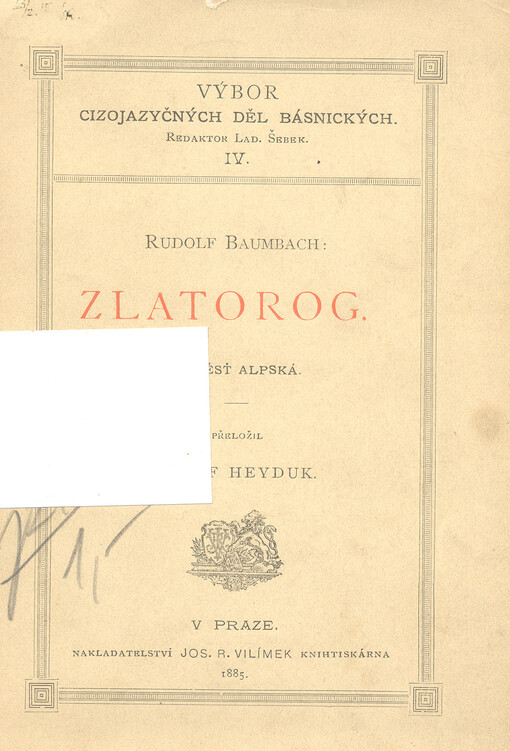 Zlatorog :pověsť alpská