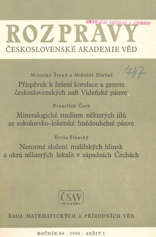 Příspěvek k řešení korelace a genese československých naft Vídeňské pánve