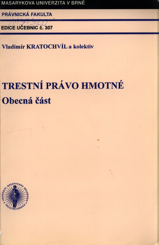 Trestní právo hmotné :obecná část