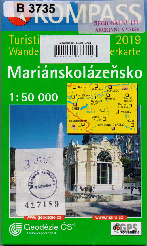 Mariánskolázeňskoturistická mapa 1:50^000 : GPS compatible