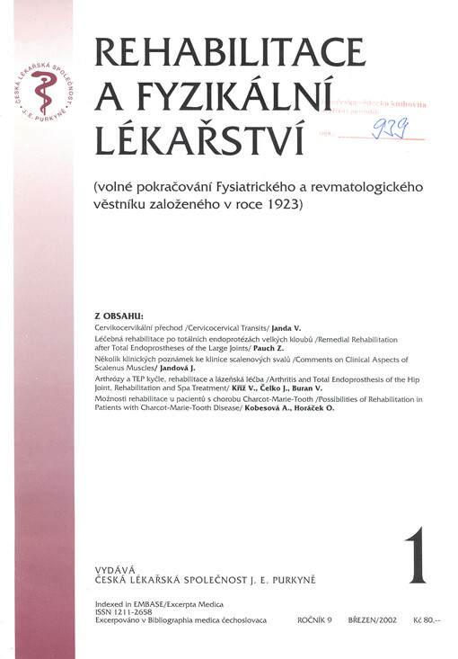 Rehabilitace a fyzikální lékařství = Rehabilitation and Physical Medicine : (volné pokračování Fysiatrického a revmatologického věstníku založeného v roce 1923)